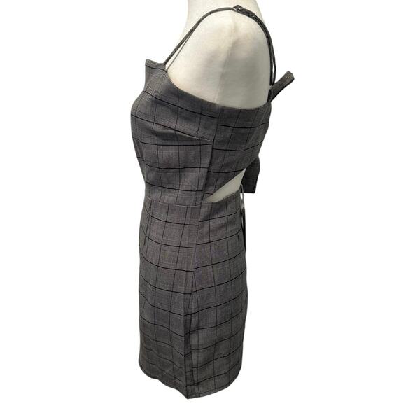 YFFS Gray Plaid Tie Back Mini Dress - Picture 4 of 12